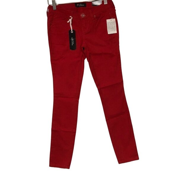 GUESS RED SKINNY LOW‎ RISE JEANS  SIZE 30 NEW WITH TAG - Picture 1 of 6